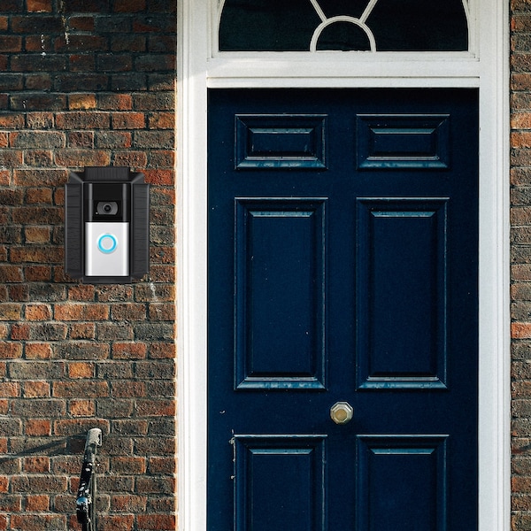 Wasserstein Solar Charger Mount, for Ring Video Doorbell 3, 3 Plus and 4, 5V, 0.6W, Black - RINGDB3SOLARCHARBLKUS