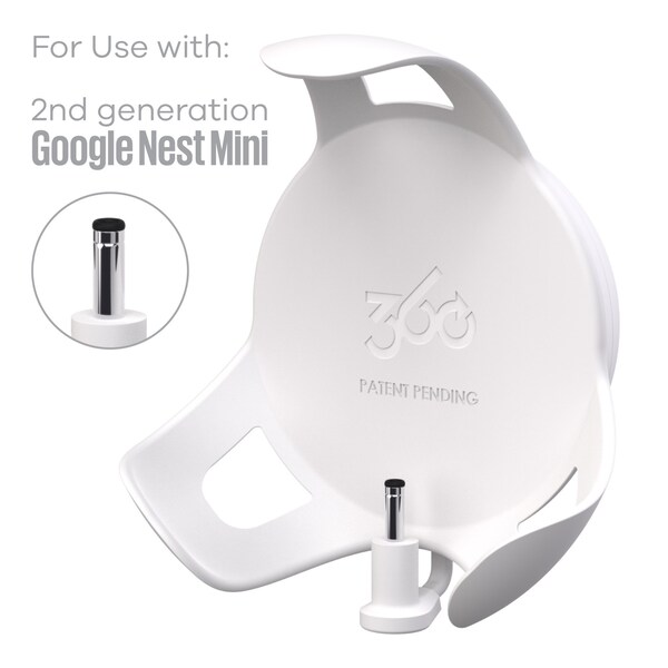 360 Electrical PowerClip Outlet Mount for Google Nest Mini Charcoal - 360722-CH-6EFS-C1