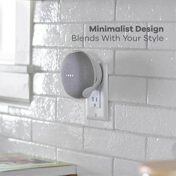 360 Electrical PowerClip Outlet Mount for Google Nest Mini Charcoal - 360722-CH-6EFS-C1
