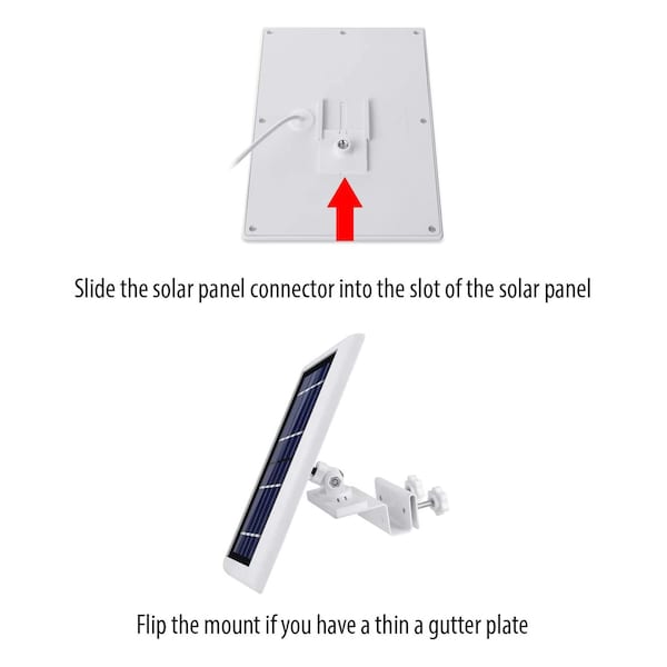 Wasserstein Gutter Mount, for Ring, Arlo, Blink, Reolink Cams, Compatible Solar Panels, White, 3PK - GUTTERSOLAR3WHTUSA