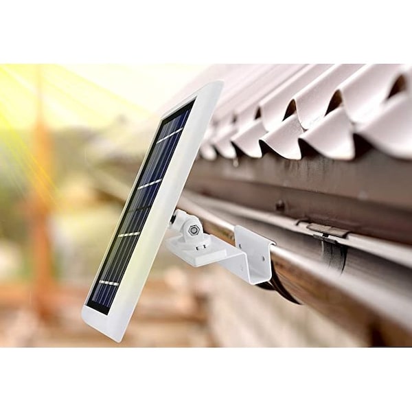 Wasserstein Gutter Mount, for Ring, Arlo, Blink, Reolink Cams, Compatible Solar Panels, White, 3PK - GUTTERSOLAR3WHTUSA