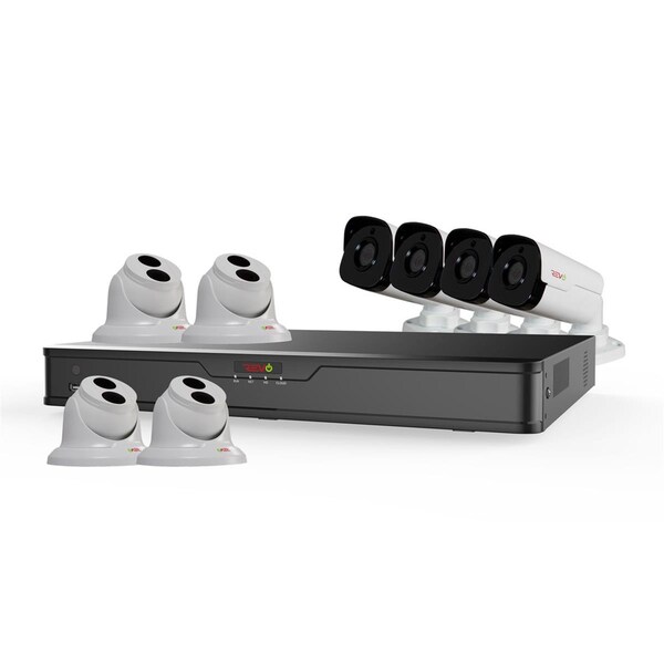 Revo America Ultra HD 16 Channel 3TB NVR Surveillance System with 8 x 4 Megapixel Cameras - RU162T4GB4G-3T