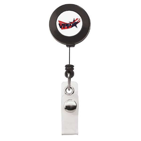 Quality Resource Group Badge Hldr, Retract, Belt Clip, Blue, PK50 - VBR36