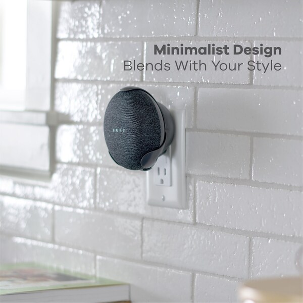 360 Electrical PowerClip Outlet Mount for Google Nest Mini Chalk - 360722-CK-6EFS-C1