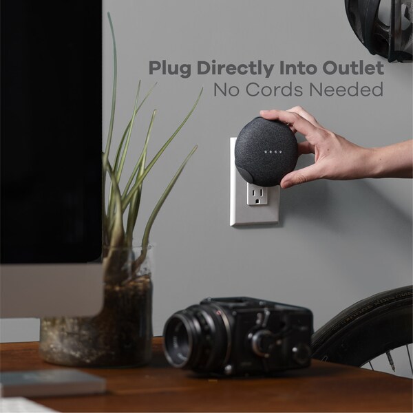 360 Electrical PowerClip Outlet Mount for Google Nest Mini Chalk - 360722-CK-6EFS-C1