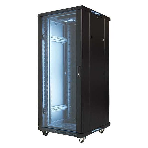 Video Mount Products 19" Equipment Rack Enclosure - 27U with Fans, Casters - EREN-27E