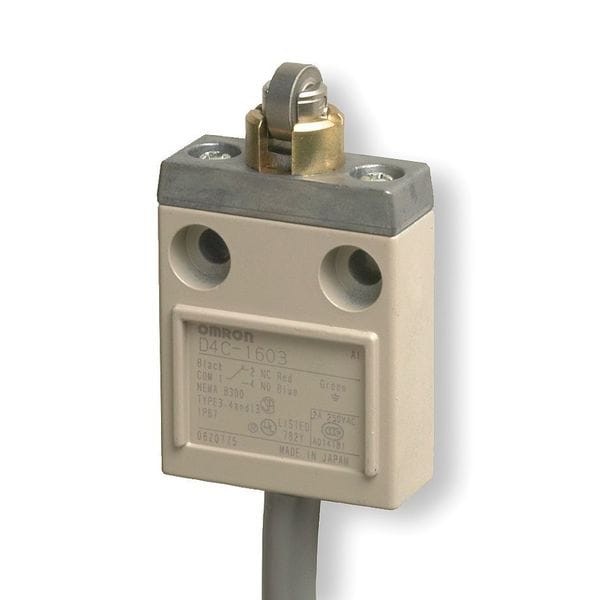 Interruptor de límite Omron, émbolo, rodillo, SPDT, 5A @ 240V AC, Ubicación del actuador: Arriba - D4C1603
