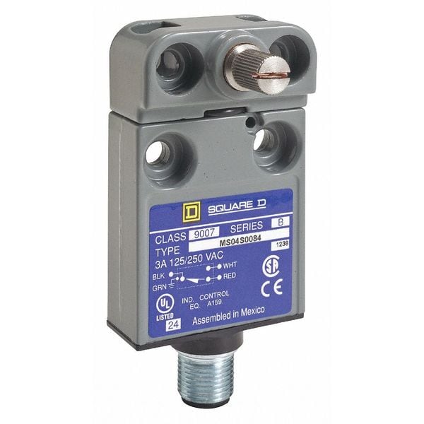 Interruptor de límite Telemecanique Sensors, Sin palanca, Rotativo, SPDT, 6A @ 240V AC, Ubicación del actuador: Lateral - 9007MS04S0084