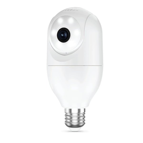 Feit Electric CAM/PAN/WIFI/E26/2K Smart Bulb Camera, 1080 pixel Resolution, Motion Image Sensor - CAM/PAN/WIFI/E26/