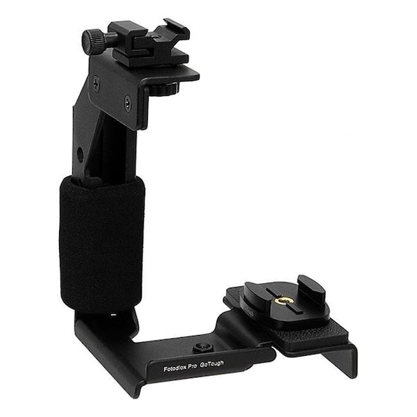 Fotodiox Fotodiox GoTough-Grip Pro GoTough Grip with QR Tripod Base Mount - Black Aluminum Camera Light Bracket; Action Grip - GOTOUGH-GRIP