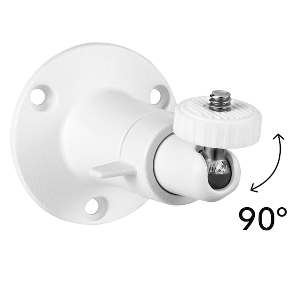 Wasserstein Camera Metal Wall Mount, Adjustable, Indoor/Outdoor, White, 2PK - METALMOUNTWHITE2USA