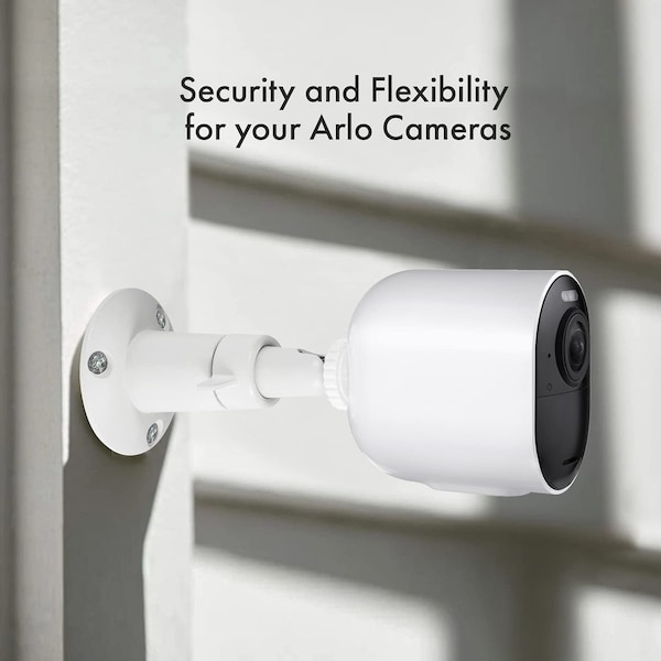 Wasserstein Camera Metal Wall Mount, Adjustable, Indoor/Outdoor, White, 2PK - METALMOUNTWHITE2USA