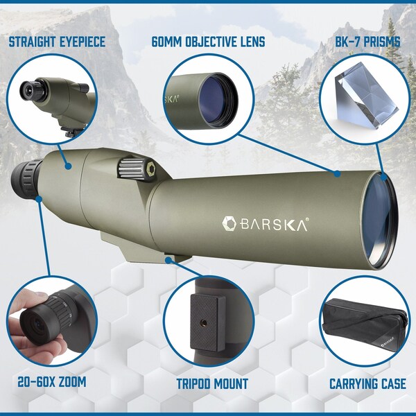 Barska 20-60x60mm Colorado Waterproof Spotting Scope Straight - CO11216