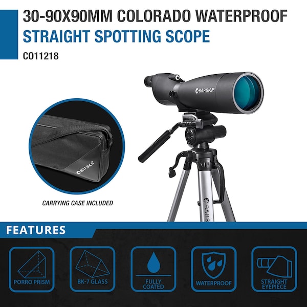 Barska 30-90x90mm Colorado Waterproof Straight Spotting Scope - CO11218