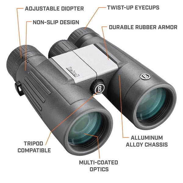 Bushnell Binocular, 10x Magnification, BK7; Roof Prism - PWV1042
