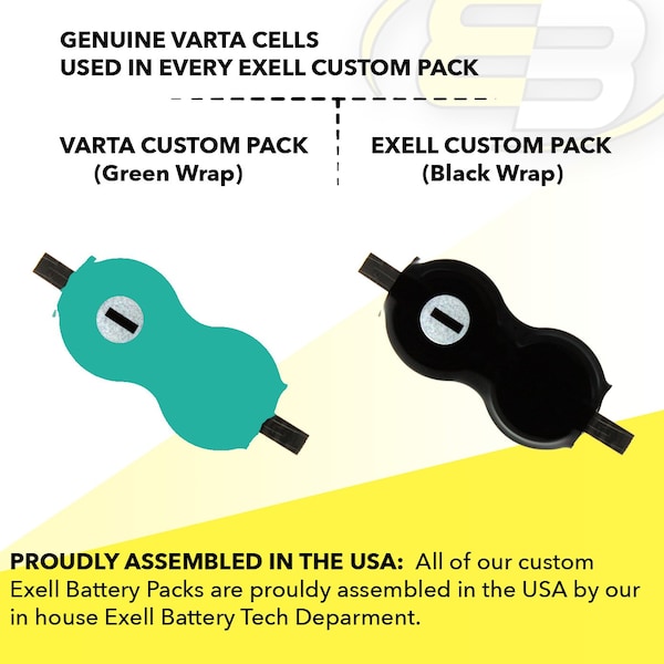 Exell Battery 2/V80H Flat Pack 2.4V 80mAh Memory Backup Battery for GPS-Tracker, RTC, MBU - 2/V80H-FLAT