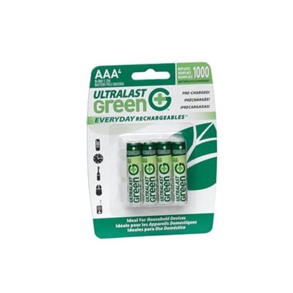 Nabc NABC / Saft / Again & Again ULGED4AAA AAA UL Green Pre-Charged Rechargeable NiMH Batteries - 750mAh 4-Pack - ULGED4AAA