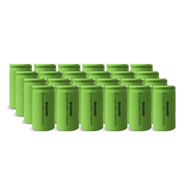 Ip Power D Rechargeable Ni-Mh 10000mAh 1.2V Battery 24PK - IP-NH-D-10000-FT-24