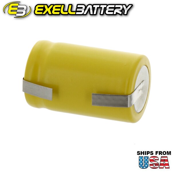 Exell Battery 2/3A Size 1.2V 700mAh NiCD Rechargeable Battery with Tabs - EBC-302-1
