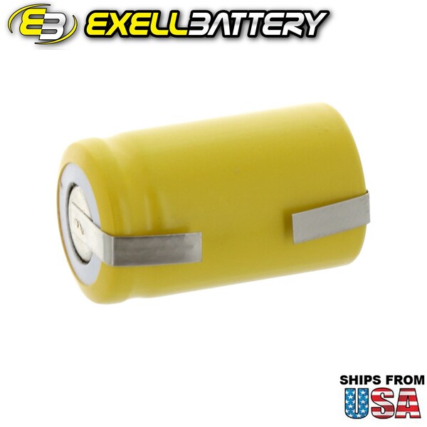 Exell Battery 2/3A Size 1.2V 700mAh NiCD Rechargeable Battery with Tabs - EBC-302-1