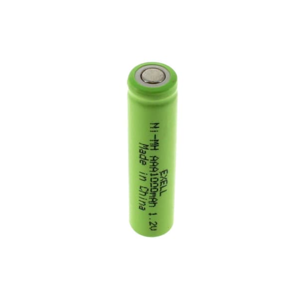 Exell Battery 1.2V NIMH AAA 1000mAh Rechargeable Flat Top Battery - EBC-526-0