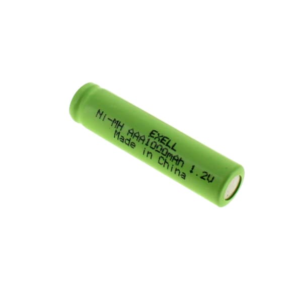 Exell Battery 1.2V NIMH AAA 1000mAh Rechargeable Flat Top Battery - EBC-526-0