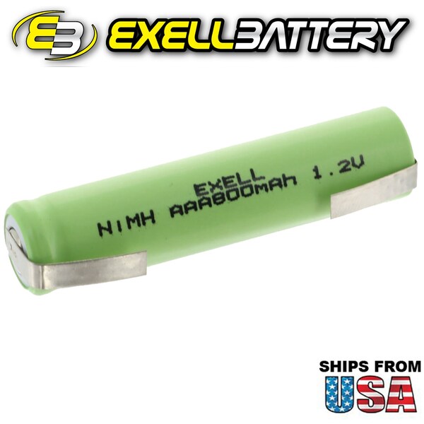 Exell Battery 1.2V AAA 800mAh Rechargeable Battery w/ Tabs for Shavers, Toys, Radios, Cameras - EBC-522-1
