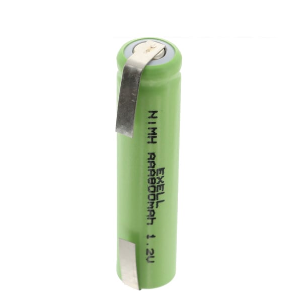 Exell Battery 1.2V AAA 800mAh Rechargeable Battery w/ Tabs for Shavers, Toys, Radios, Cameras - EBC-522-1