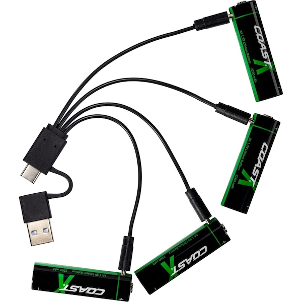 Coast Cutlery AA Zithion-X Rechargeable USB-C Ported Battery 4pk - 30982