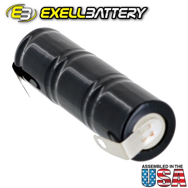 Exell Battery Custom NiMH 3.6V 300mAh 1/3AA, 3E/E Stick Battery w/ Tabs - EBC-1/3AA-3T-NIMH