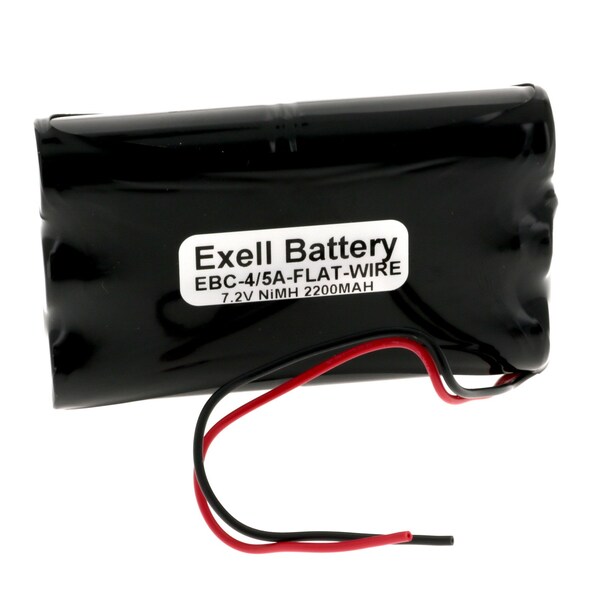Exell Battery 7.2V 2200mAh NiMH Battery w/ Wire Leads Hobby Packs RC Cars Remotes - EBC-4/5A-FLAT-WIRE