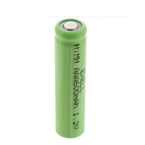 Exell Battery 1.2V 600mAh NiMH AAA Size Rechargeable Flat Top Battery - EBC-521-0