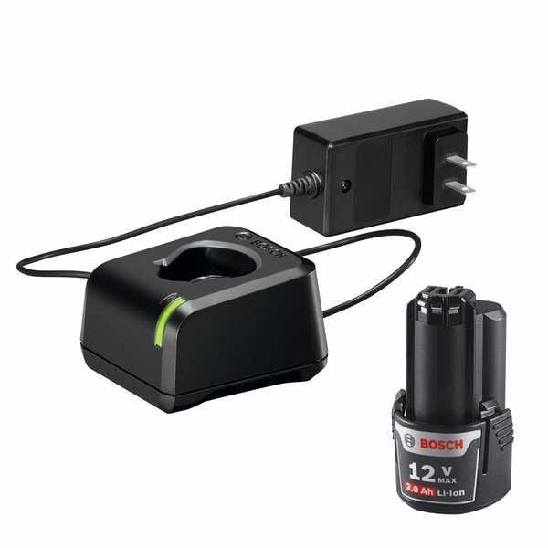 Bosch Battery and Charger, (1) 2.0 Ah, Li-Ion - GXS12V-01N12