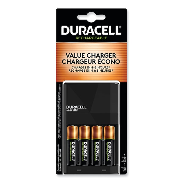Duracell ION SPEED 1000 Advanced Charger, Includes 4 AA NiMH Batteries - CE14