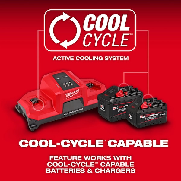 Milwaukee Tool M18 Dual Bay Simultaneous Super Charger w/ 4 Point Mounting - 48-59-1816