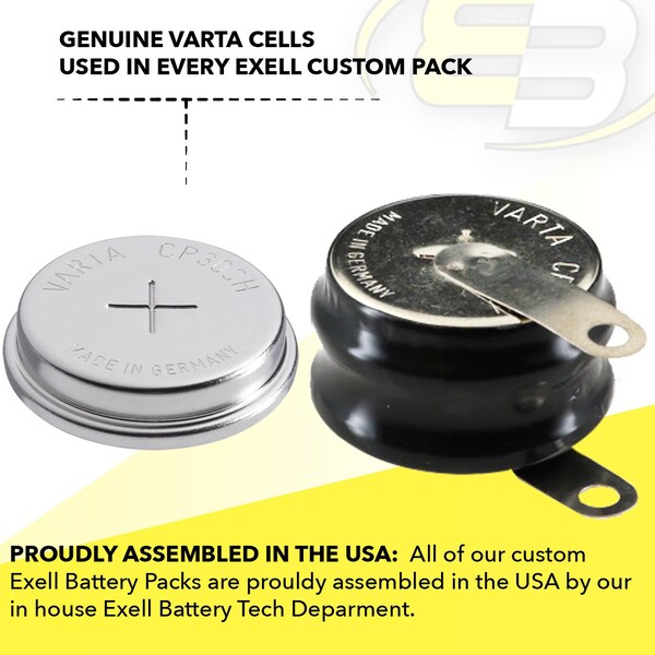Exell Battery 2.4V 300mAh NiMH Battery w/TABS for GPS-Trackers Car Alarms - 2/CP300H-TABS