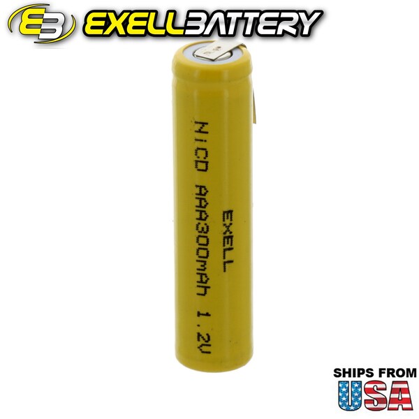 Exell Battery AAA 1.2V 300mAh Rechargeable Battery w/Tabs for DIY, Radios, Power Packs - EBC-309-1