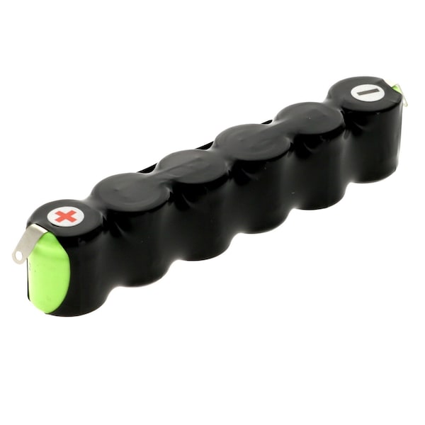 Exell Battery 7.2V 300mAh Custom NiMH Battery w/Tabs Hobby Customs RC Remotes - EBC-1/3AAX6-TABS