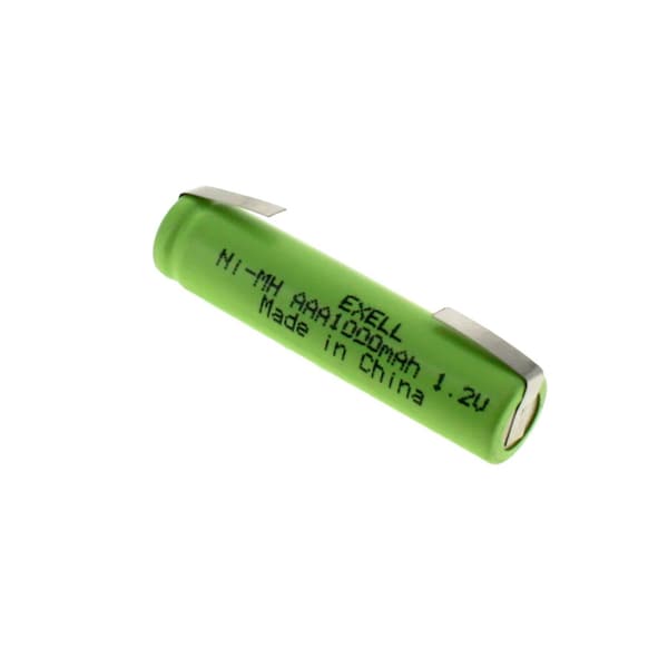 Exell Battery 1.2V NIMH AAA 1000mAh Rechargeable Battery with Tabs - EBC-526-1