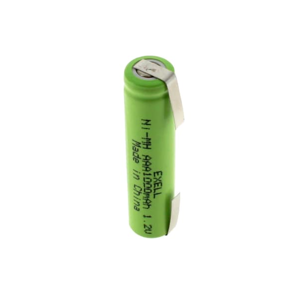 Exell Battery 1.2V NIMH AAA 1000mAh Rechargeable Battery with Tabs - EBC-526-1