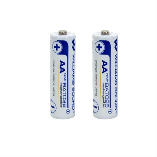 Williams Sound BAT026-2 AA NiMH Rechargeable Batteries, 2 Count - WI298898