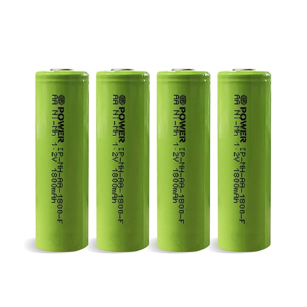 Ip Power Ni-Mh AA 1800mAh Rechargeable Flat Top - 4PK - IP-NH-AA-1800-FT-4