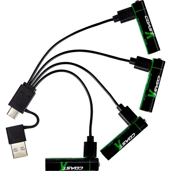 Coast Cutlery AAA Zithion-X Rechargeable USB-C Ported Battery 4pk - 30985