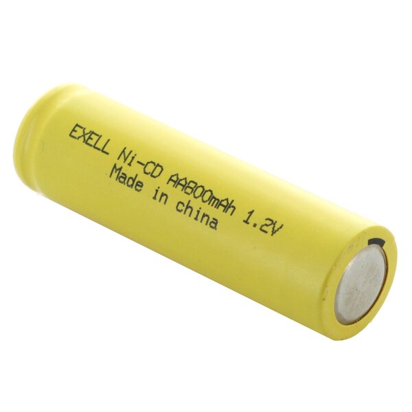 Exell Battery AA 1.2V 800mAh NiCd Rechargeable Flat Top Assembly Cell Battery - EBC-307-0