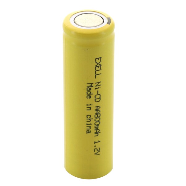 Exell Battery AA 1.2V 800mAh NiCd Rechargeable Flat Top Assembly Cell Battery - EBC-307-0