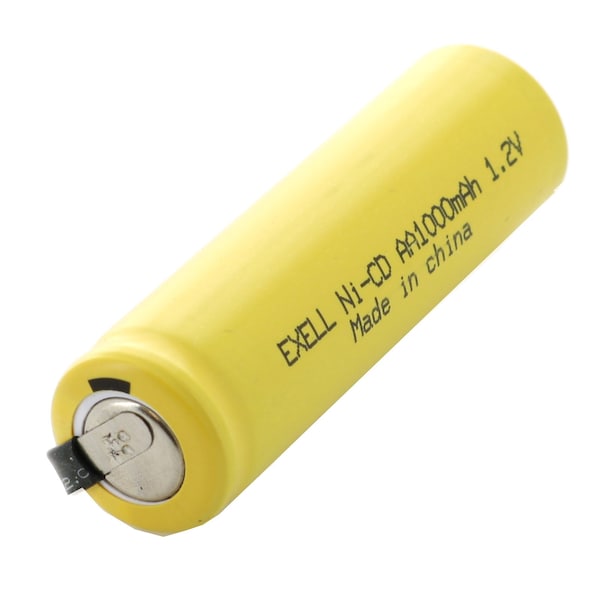 Exell Battery AA 1.2V 1000mAh Rechargeable Battery w/Tabs for LED Lights, Hobby, Alarms - EBC-308-1