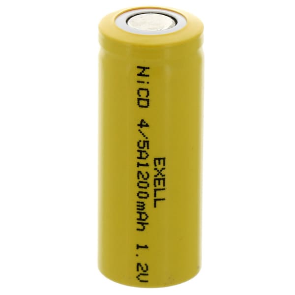 Exell Battery 4/5A 1.2V 1200mAh NiCD Flat Top Rechargeable Battery - EBC-301-0