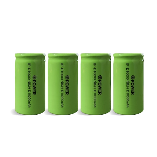 Ip Power D Rechargeable Ni-Mh 10000mAh 1.2V Battery - 4PK - IP-NH-D-10000-FT-4
