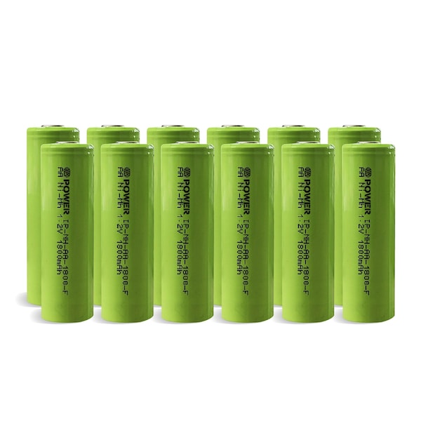 Ip Power Ni-Mh AA 1800mAh Rechargeable Flat Top - 12PK - IP-NH-AA-1800-FT-12