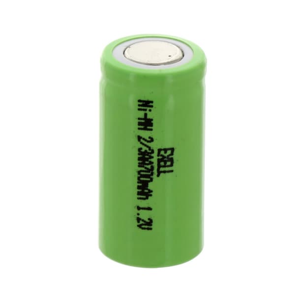 Exell Battery 2/3AA NiMH 700mAh 1.2V Flat top Rechargeable Battery - EBC-506-0